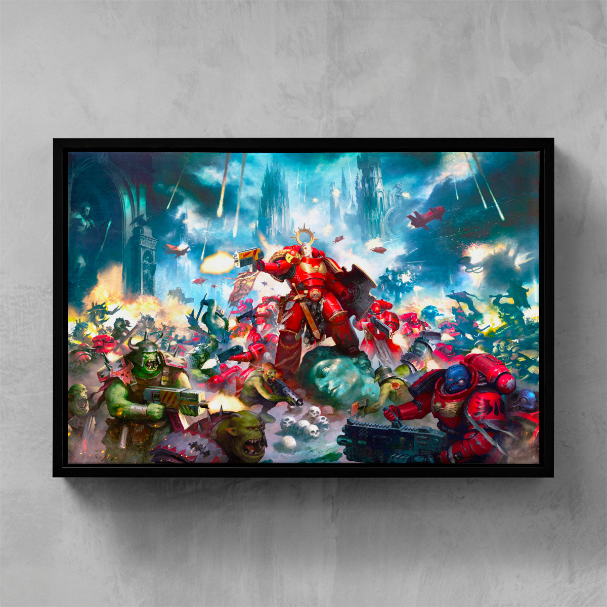 armageddon cover art-mikhail savier-armageddoncoverart-06-framedcanvas-warhammer art