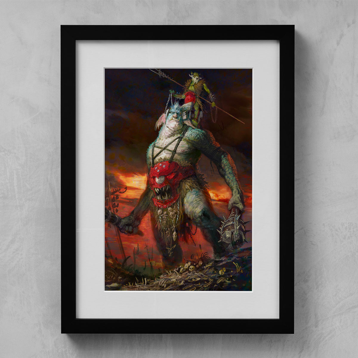 BREAKA-BOSS ON MIREBRUTE TROGGOTH-Warhammer Art