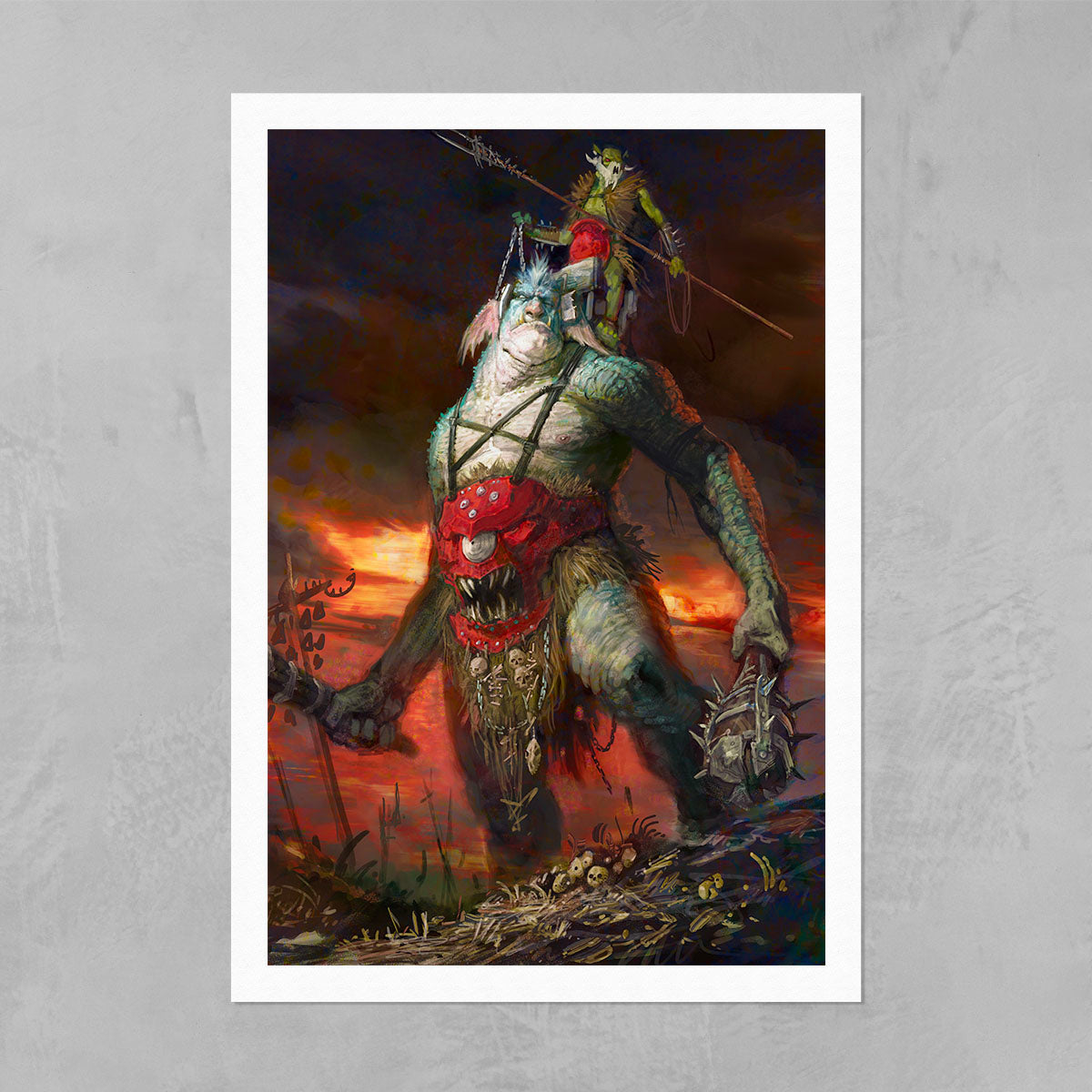 BREAKA-BOSS ON MIREBRUTE TROGGOTH-Warhammer Art