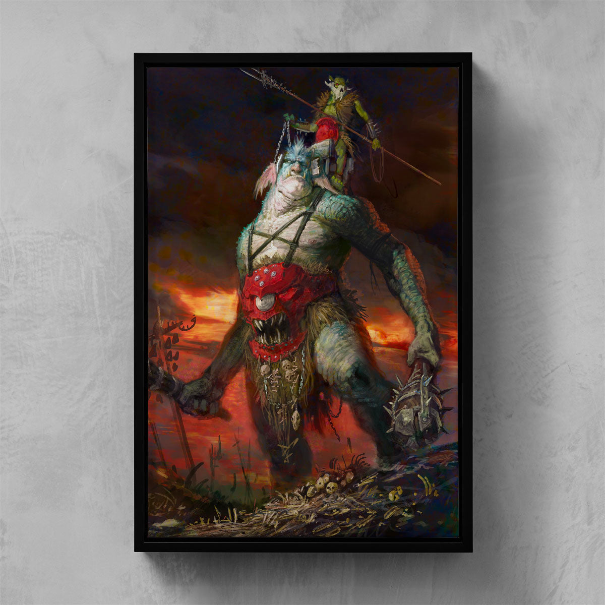 BREAKA-BOSS ON MIREBRUTE TROGGOTH-Warhammer Art