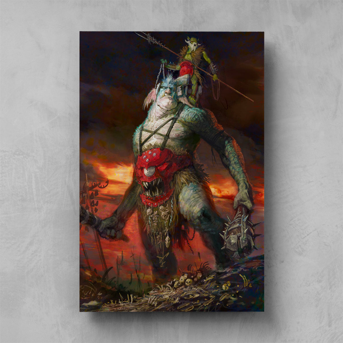 BREAKA-BOSS ON MIREBRUTE TROGGOTH-Warhammer Art