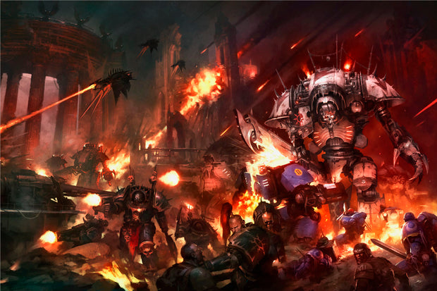 CHAOS KNIGHT VS ULTRAMARINES - Warhammer Art