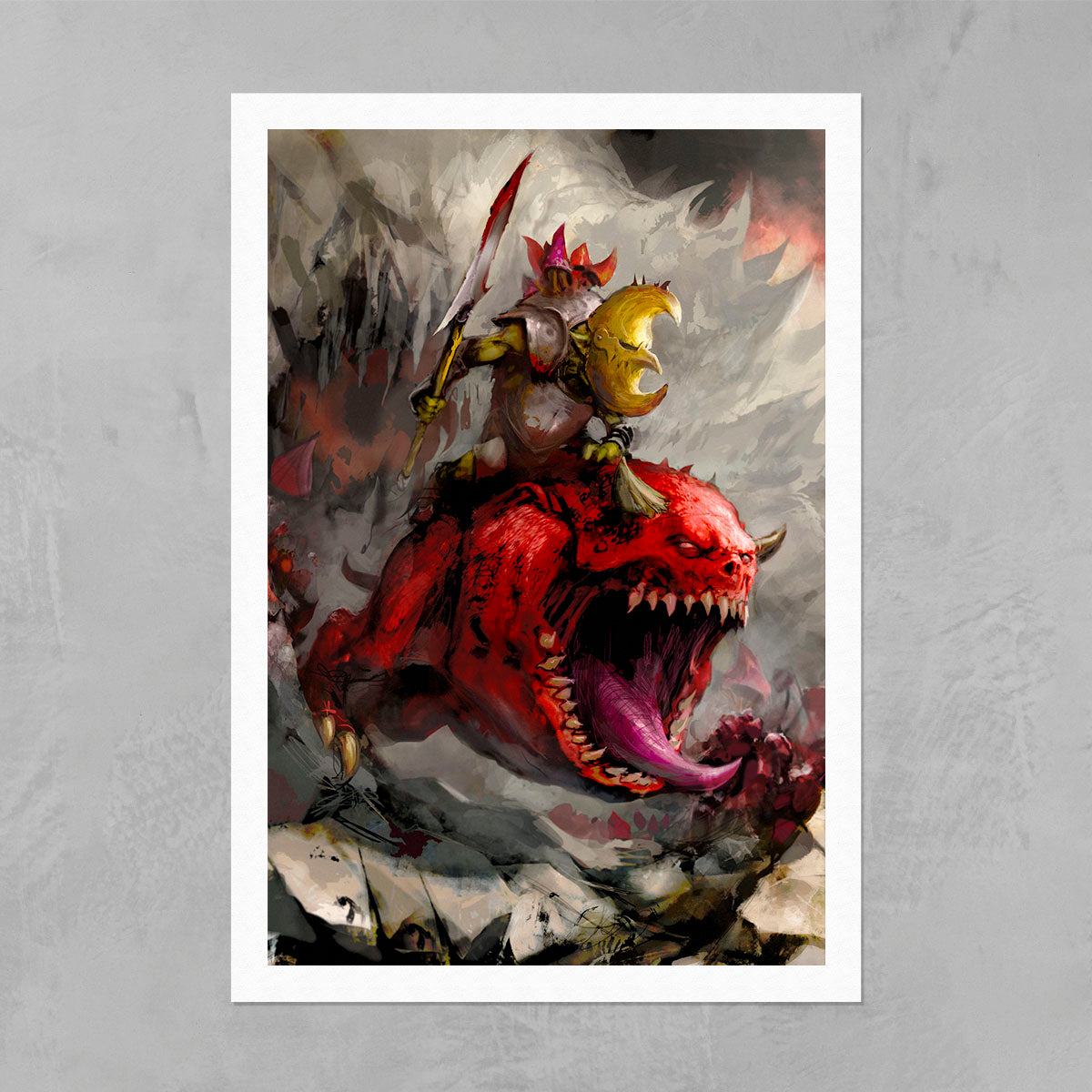 CHARGING LOONBOSS ON GIANT CAVE SQUIG