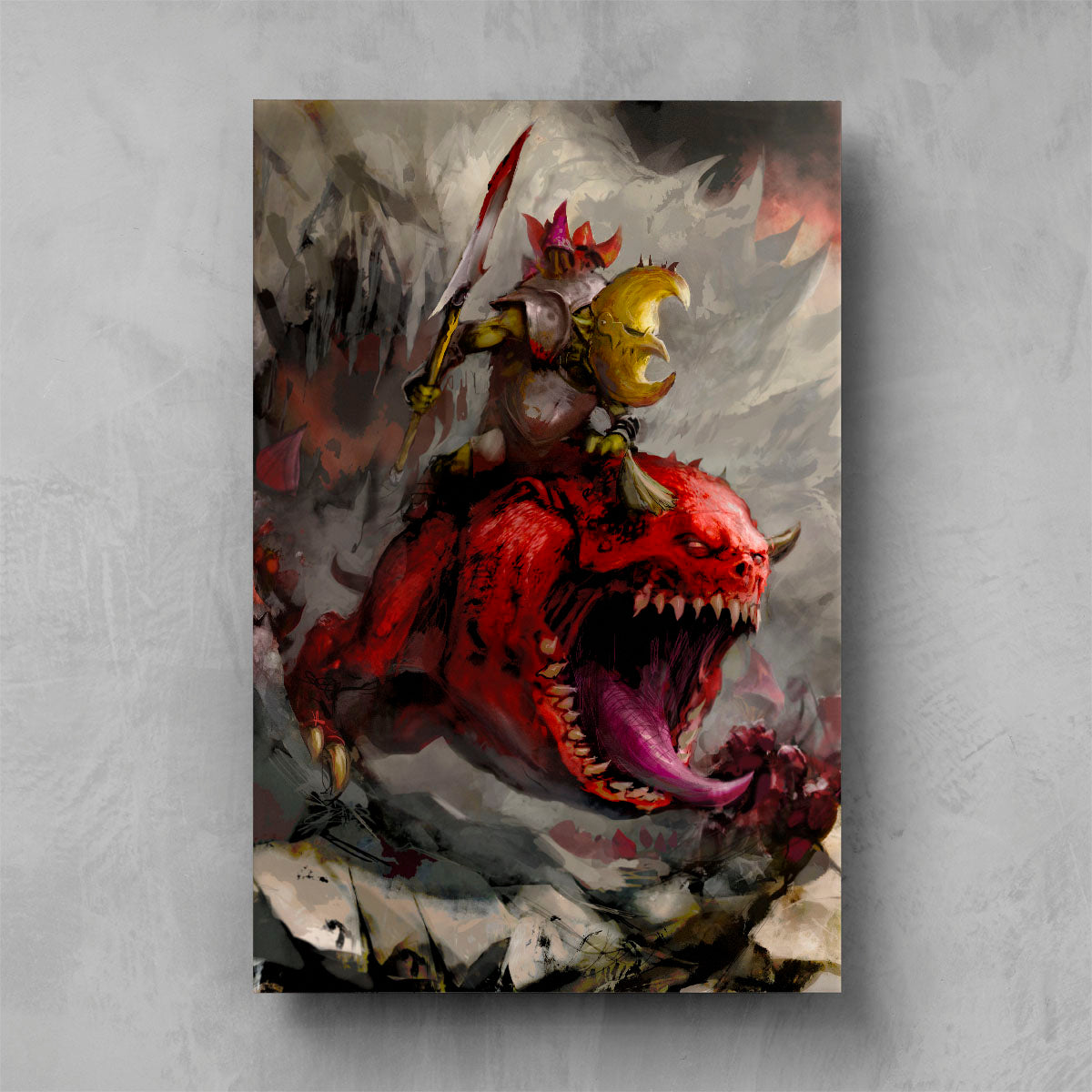 CHARGING LOONBOSS ON GIANT CAVE SQUIG