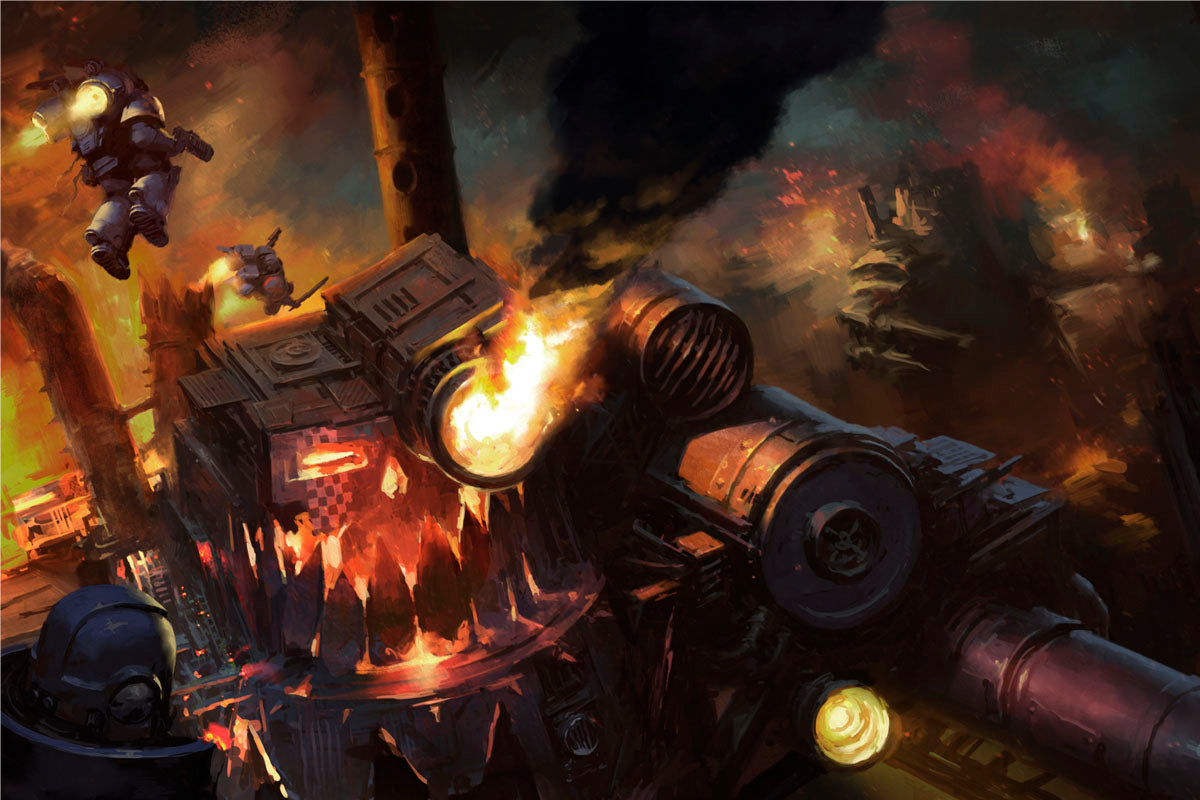 crimson fists vs ork stompa-mikhail savier-crimsonfistsvsorkstompa-02-thumb-warhammer art