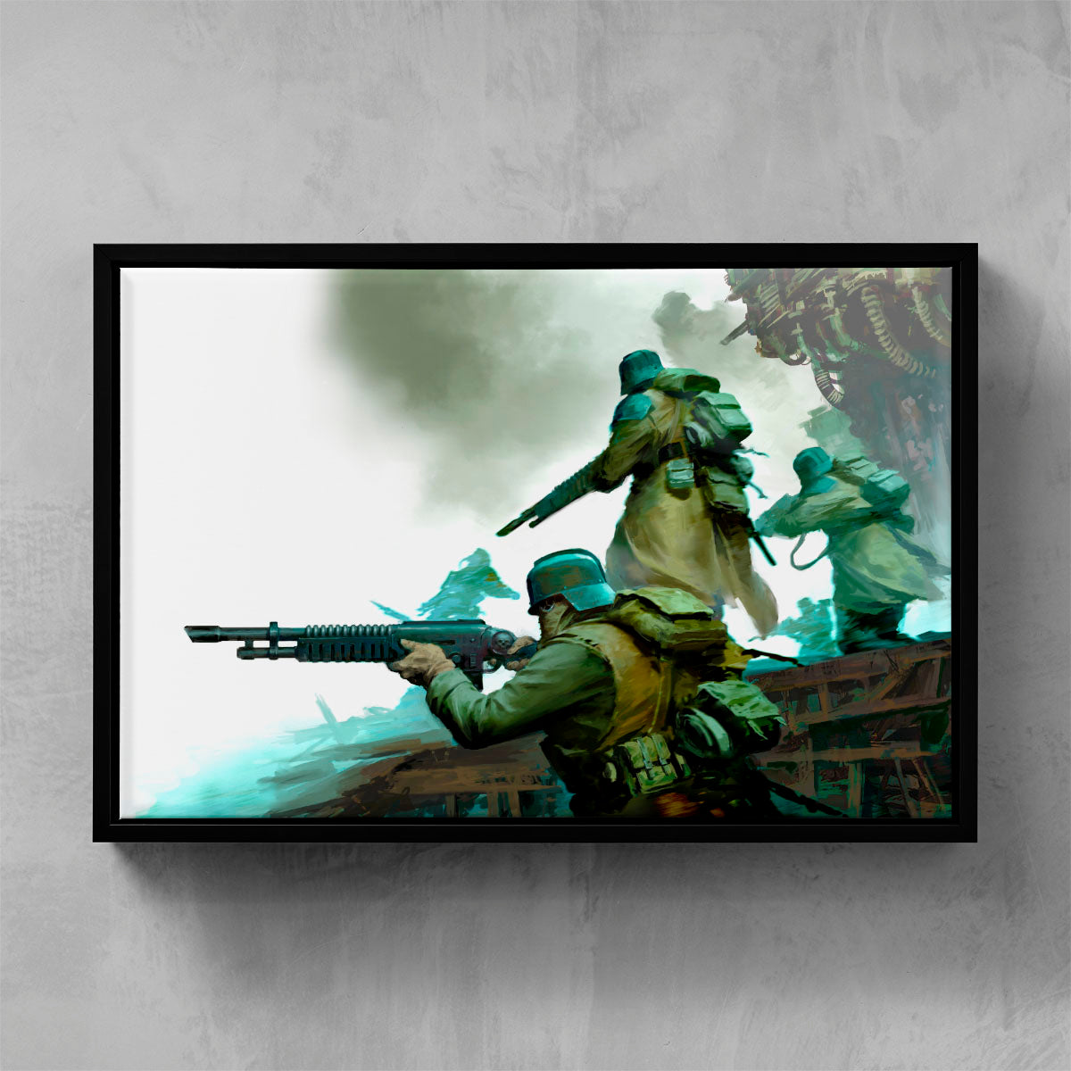 death korps of krieg section break-mikhail savier-deathkorpsofkriegsectionbreak-06-framedcanvas-warhammer art