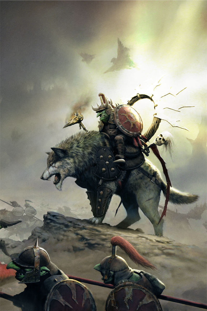 DROGGZ DA SUNCHOMPA LEADING THE GITMOB-Warhammer Art
