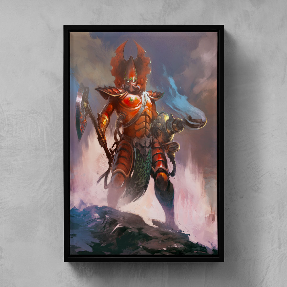 FUEGAN - THE BURNING LANCE-Pedro Nunez-FUEGAN-THEBURNINGLANCE-06-FRAMEDCANVAS-Warhammer Art