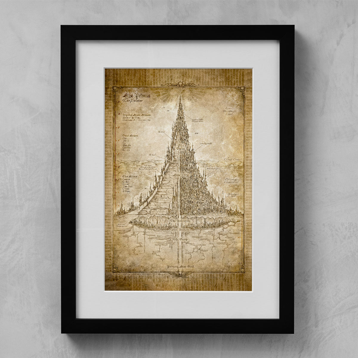 HIVE PRIMUS CUTAWAY MAP-Warhammer Art