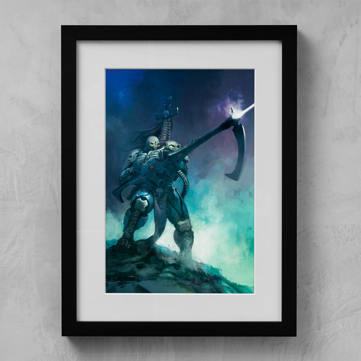 MAUGAN-RA - THE HARVESTER OF SOULS-Pedro Nunez-MAUGAN-RA-THEHARVESTEROFSOULS-01-FRAMEDPRINT-Warhammer Art