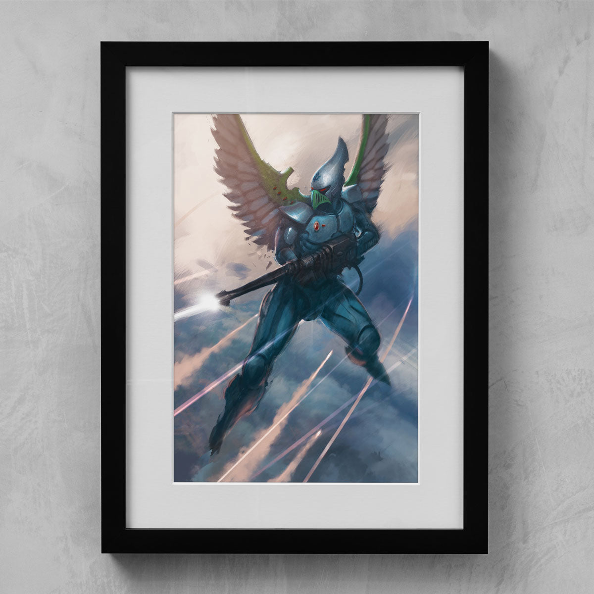 SWOOPING HAWK-Pedro Nunez-SWOOPINGHAWK-01-FRAMEDPRINT-Warhammer Art