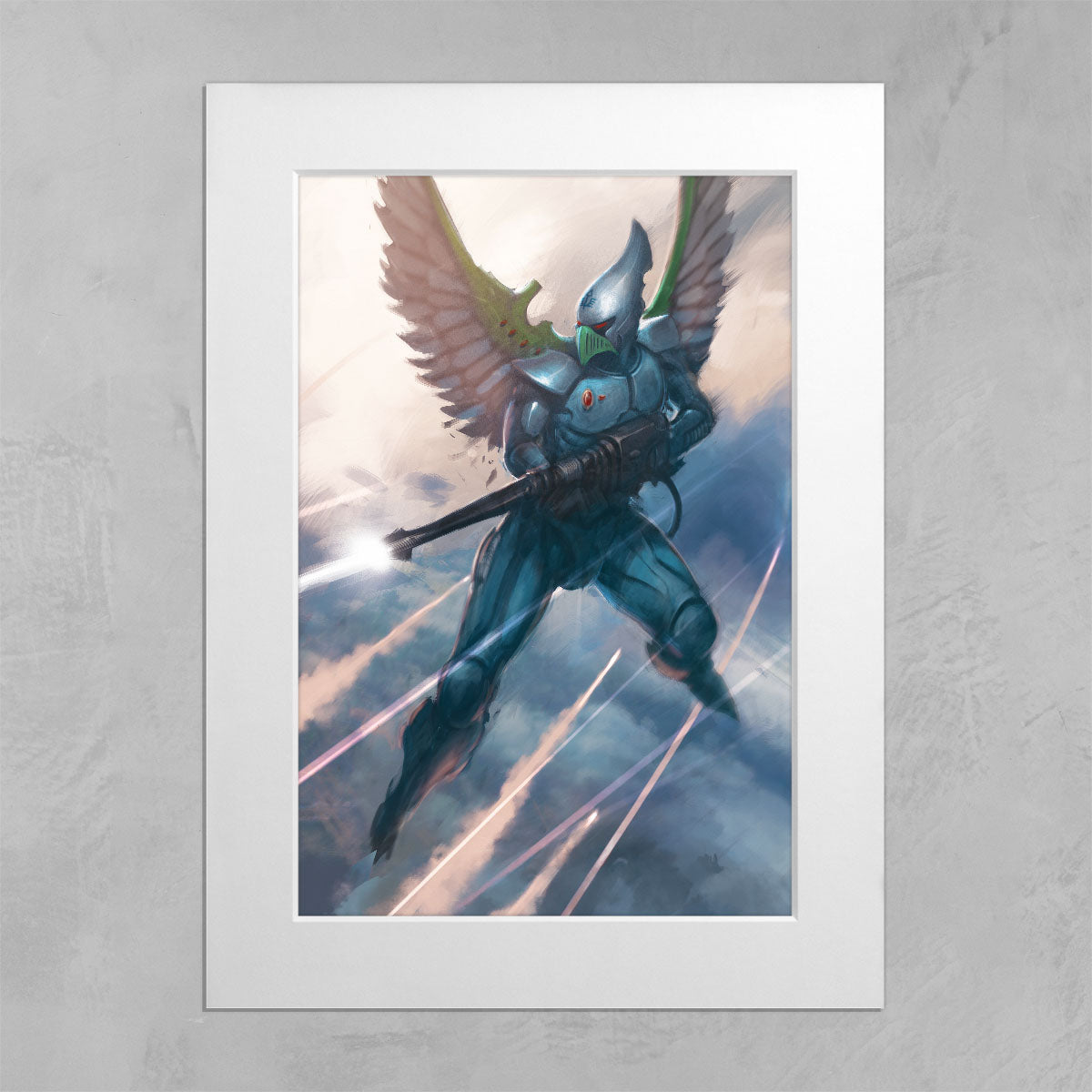 SWOOPING HAWK-Pedro Nunez-SWOOPINGHAWK-04-MOUNTEDPRINT-Warhammer Art