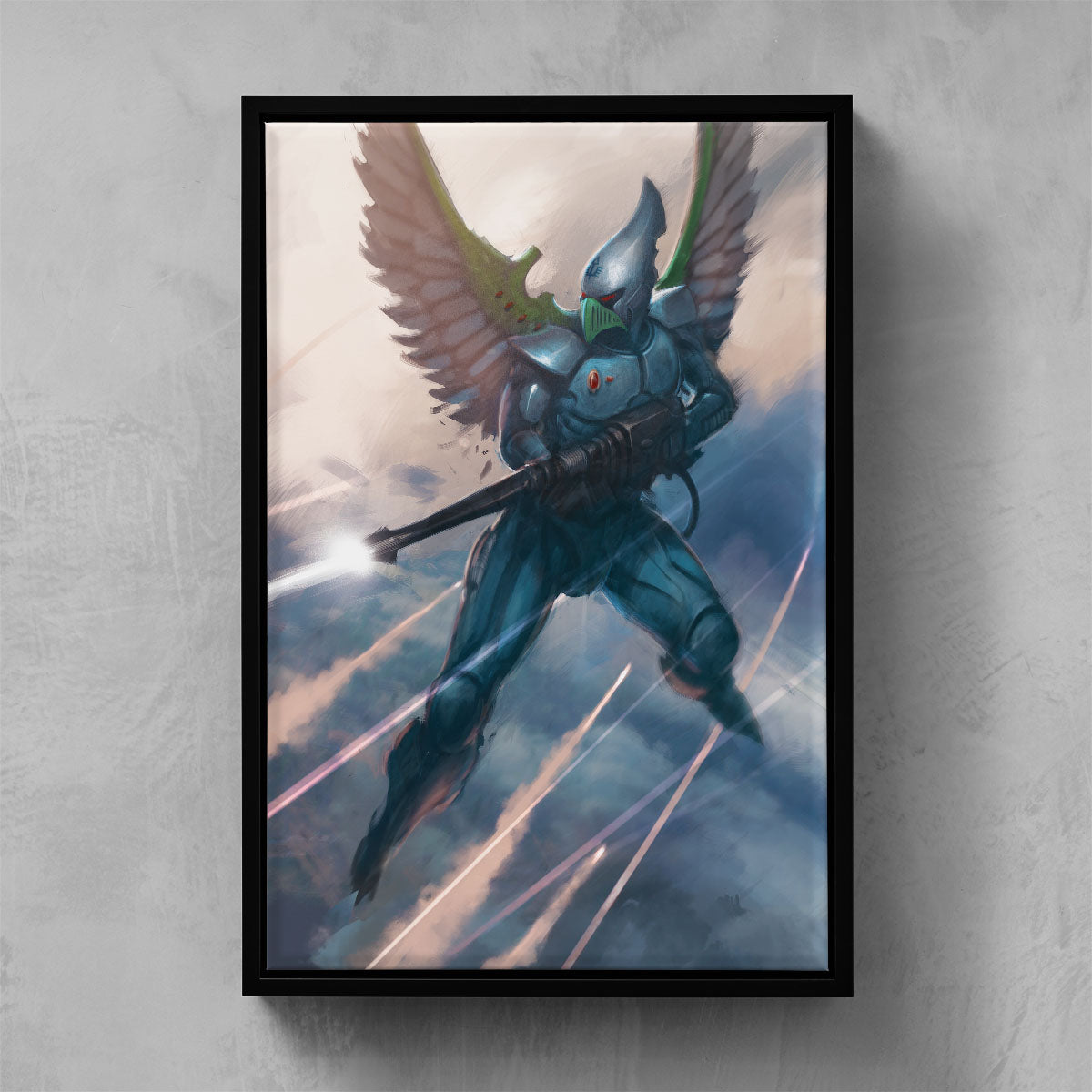 SWOOPING HAWK-Pedro Nunez-SWOOPINGHAWK-06-FRAMEDCANVAS-Warhammer Art
