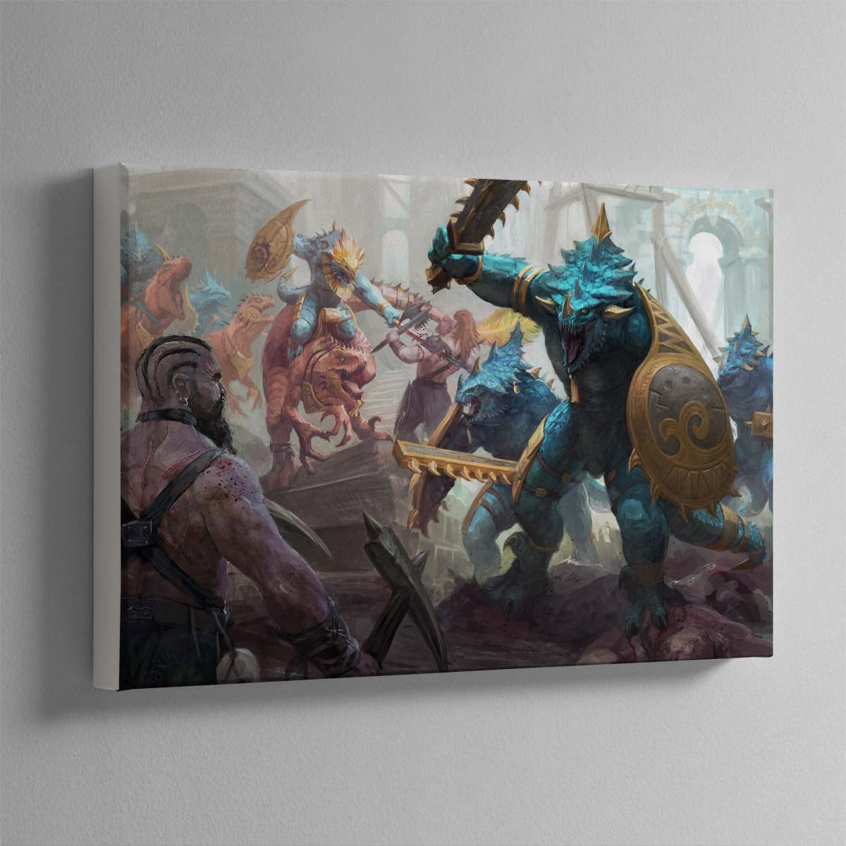 Saurus Warriors Art Print – Age of Sigmar Collectible – Warhammer Art