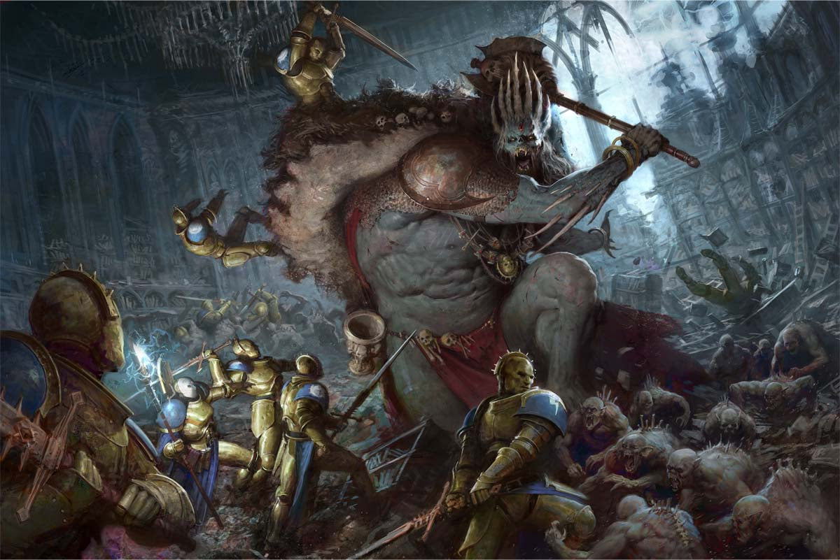 Ushoran vs Stormcast Eternals – Warhammer Art